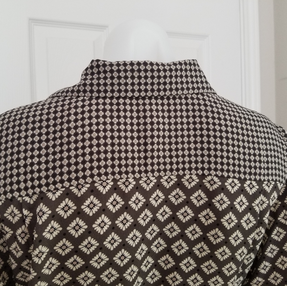 LOFT Button Down Long Sleeve Belted Shirtdress M - Picture 8 of 11